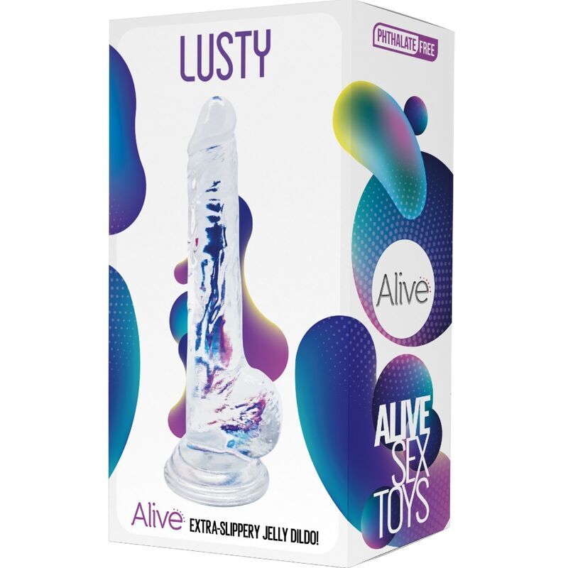 ALIVE – PÉNIS RÉALISTE LUSTY TRANSPARENT 18 CM