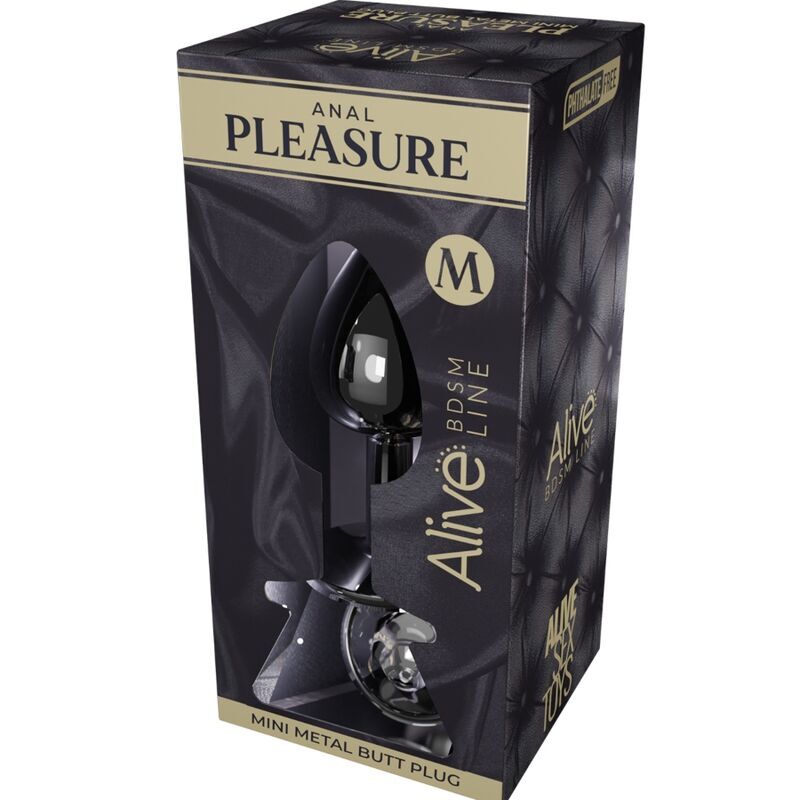 ALIVE – MINI PLUG DE PLAISIR ANAL MÉTAL NOIR TAILLE M