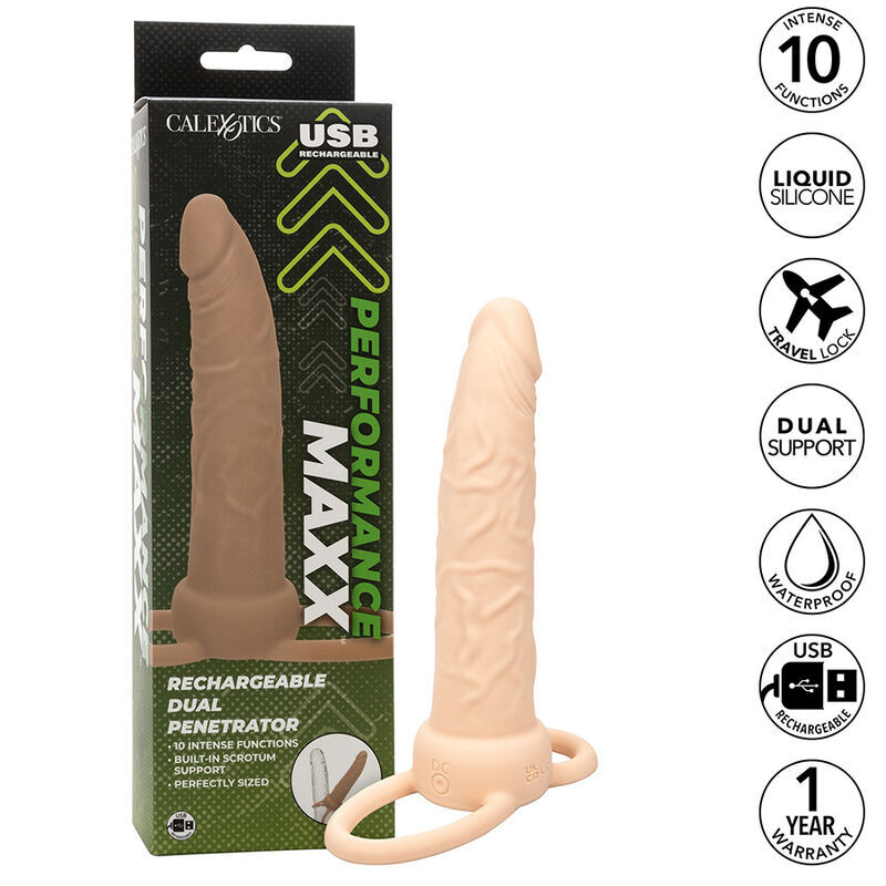 CALEXOTICS – PERFORMANCE MAXX RECHARGEABLE DOUBLE PÉNÉTRATEUR PEAU CLAIRE