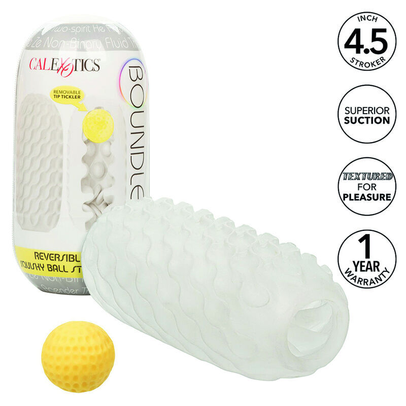 CALEXOTICS – BOUNDLESS SQUISHY RÉVERSIBLE BALL STROKE GRIS