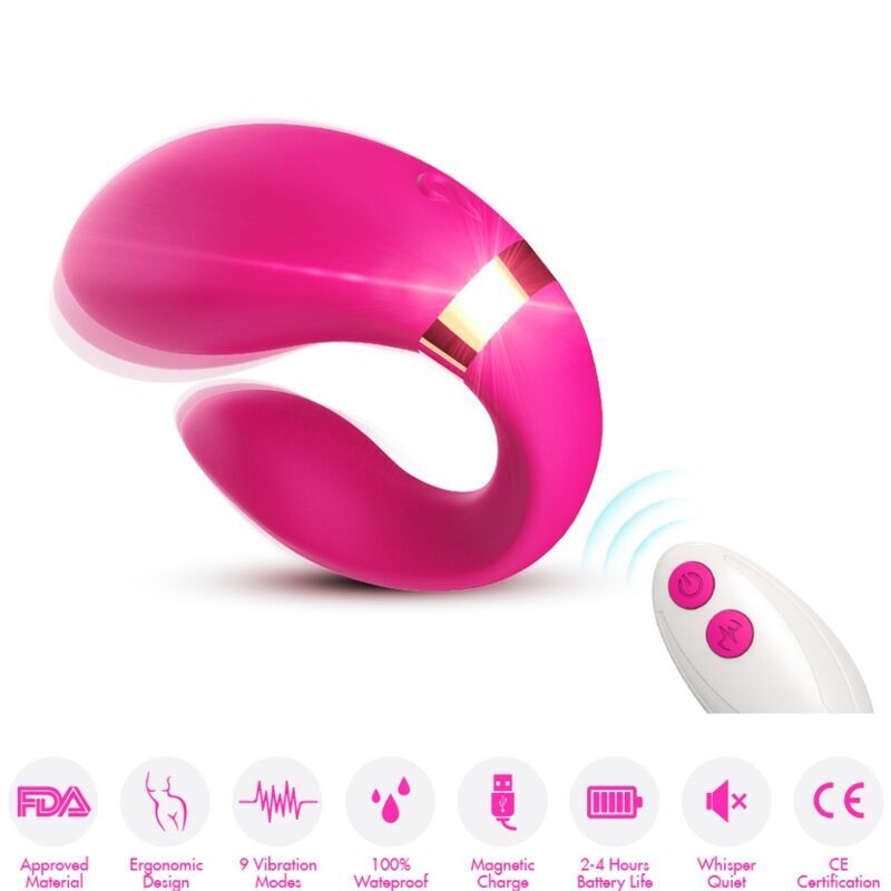ARMONY – VIBRATEUR CROISSANT POUR COUPLES TÉLÉCOMMANDE FUCHSIA
