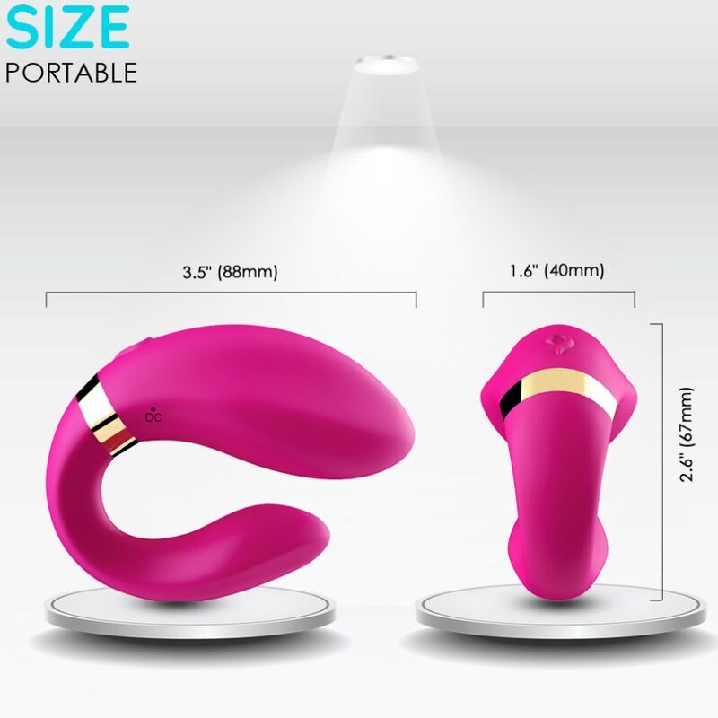 ARMONY – VIBRATEUR CROISSANT POUR COUPLES TÉLÉCOMMANDE FUCHSIA