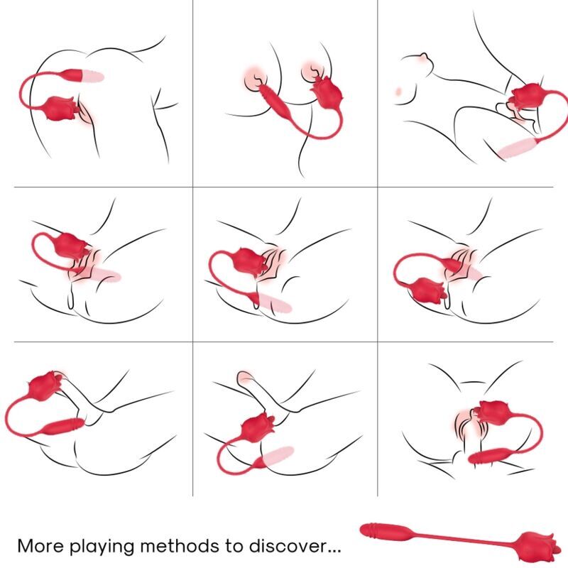 ARMONY – 3-EN-1 ROSE, STIMULATEUR, ASPIRATION ET UP&DOWN AVEC QUEUE ROUGE