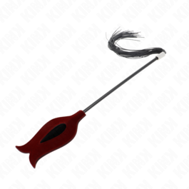 KINK – Fouet à pompon en silicone forme rose 45 cm