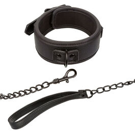 CALEXOTICS – NOCTURNAL COLLIER ET LAISSE EN CUIR RÉGLABLE NOIR