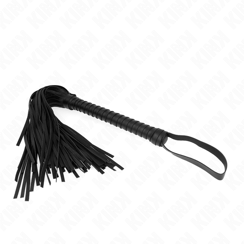 KINK – FOUET AVEC MANCHE TEXTURÉ NOIR 48,5 CM