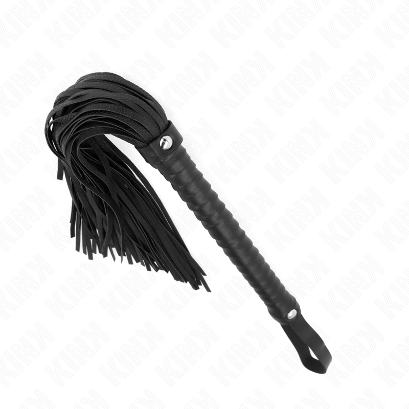 KINK – FOUET AVEC MANCHE TEXTURÉ NOIR 48,5 CM