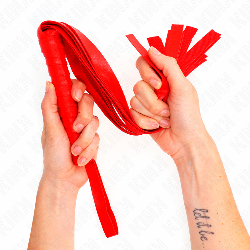 KINK – Fouet à queue large rouge 48,5 CM