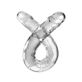 KING COCK – DOUBLE TROUBLE DOUBLE GODE 46 CM TRANSPARENT