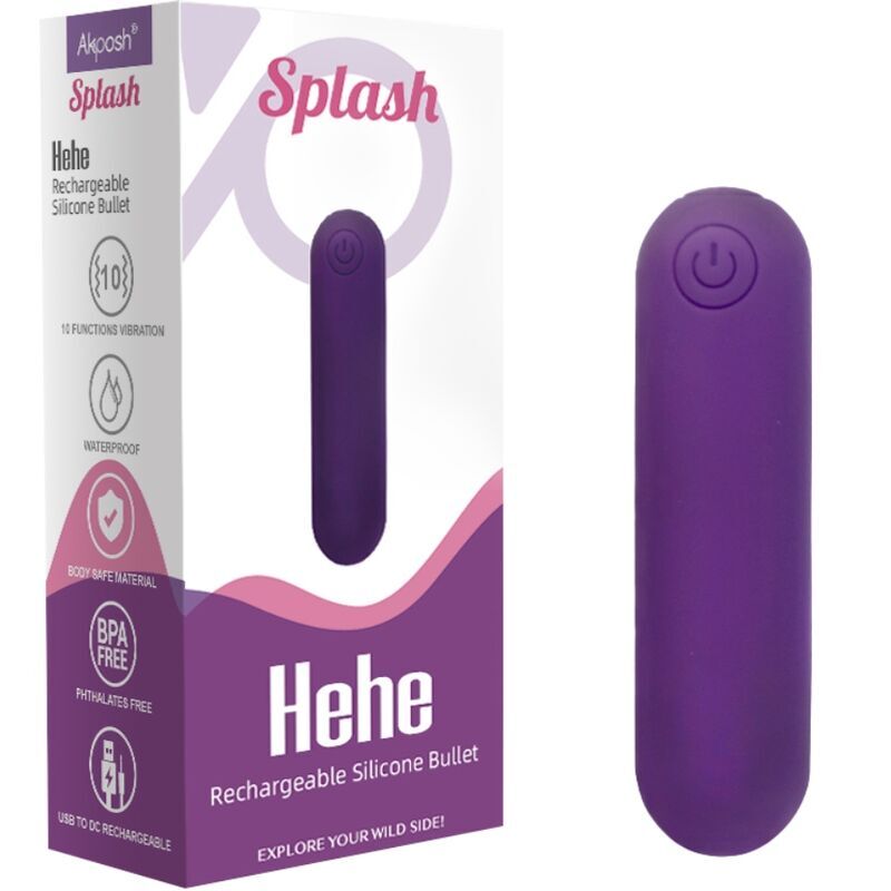 ARMONY – SPLASH HEHE VIBRATEUR BULLET SILICONE 10 VIBRATIONS 65 X 15 CM VIOLET