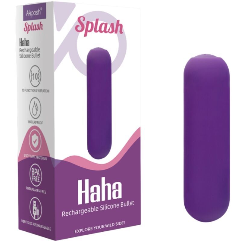 ARMONY – SPLASH HAHA VIBRATEUR BULLET SILICONE 10 VIBRATIONS 75 X 19 CM VIOLET