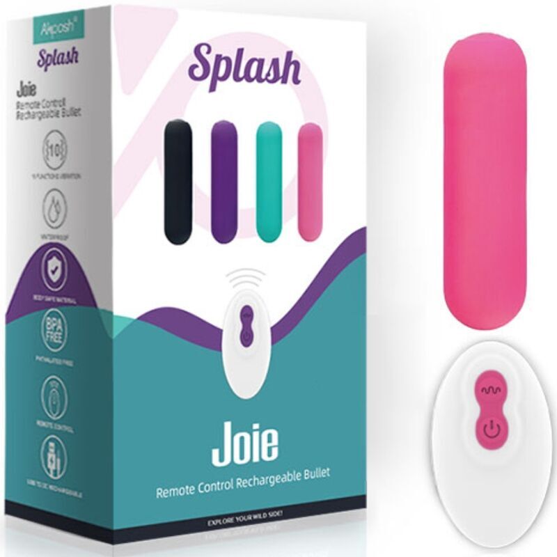 ARMONY – SPLASH JOIE VIBRATEUR BULLET TÉLÉCOMMANDE EN SILICONE 10 VIBRATIONS 75 X 19 CM ROSE