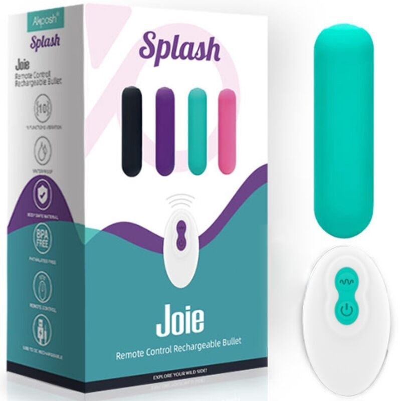 ARMONY – SPLASH JOIE VIBRATEUR BULLET TÉLÉCOMMANDE EN SILICONE 10 VIBRATIONS 75 X 19 CM VERT
