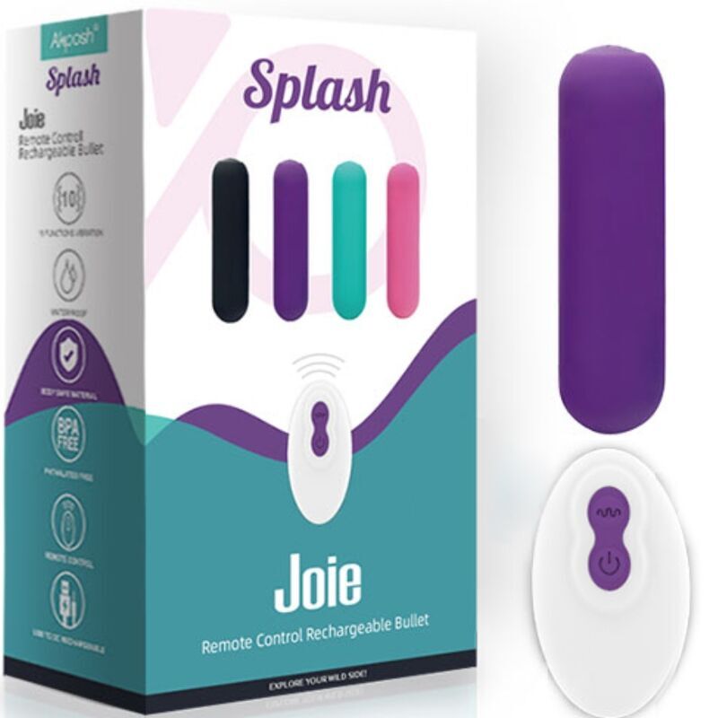 ARMONY – SPLASH JOIE VIBRATEUR BULLET TÉLÉCOMMANDE EN SILICONE 10 VIBRATIONS 75 X 19 CM VIOLET