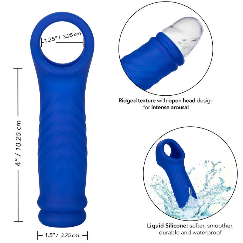 CALEXOTICS – ADMIRAL COUVERCLE DE PÉNIS WAVE SILICONE LIQUIDE BLEU