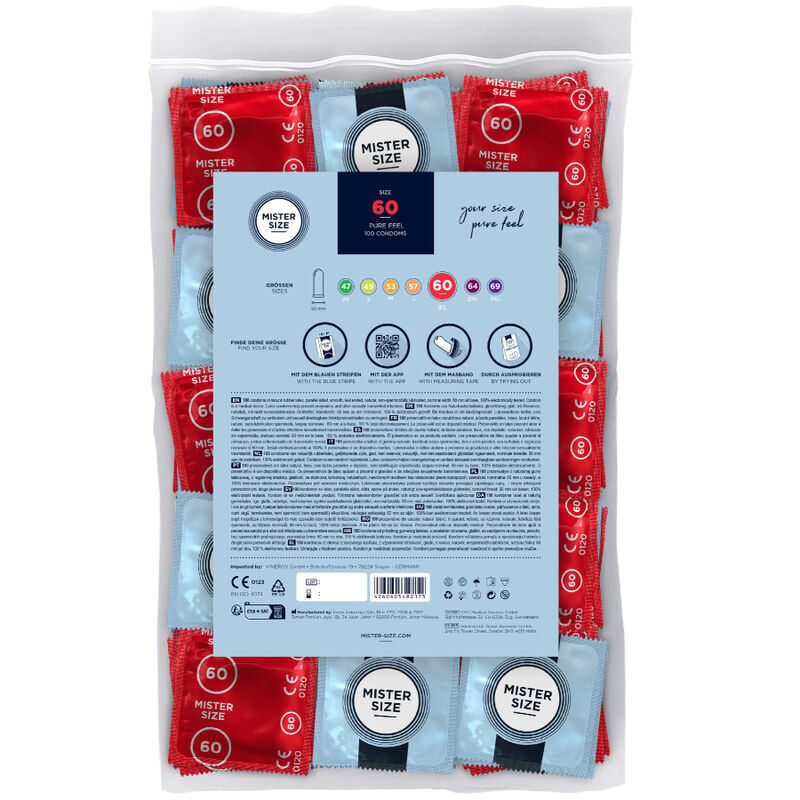 MISTER SIZE – PRÉSERVATIF TAILLE XL 60 MM (100 UNITÉS)