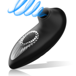 BLACK&SILVER – DRAKE DELUXE SUCKING VIBE RECHARGEABLE SILICONE NOIR