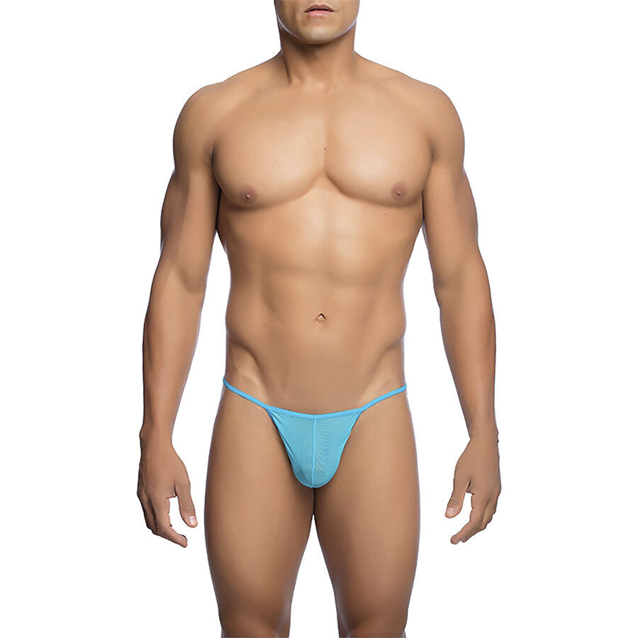 MOB – TANGA TRANSPARENTE CON FORMA DE T AQUA TALLA L/XL
