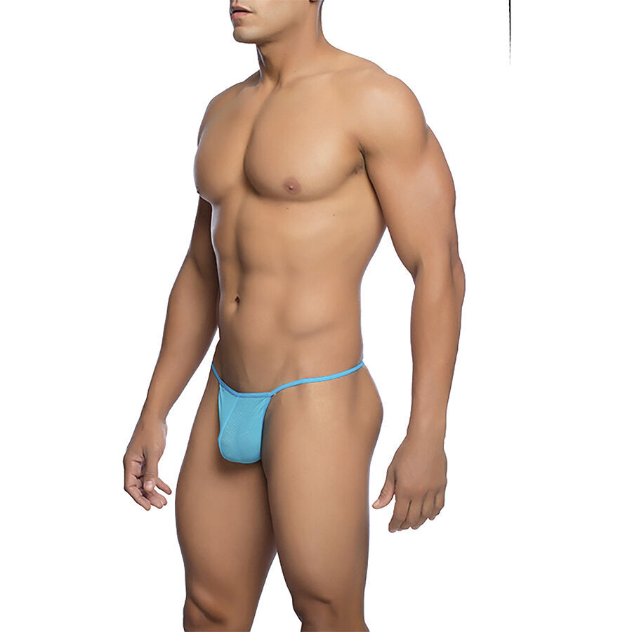 MOB – TANGA TRANSPARENTE CON FORMA DE T AQUA TALLA L/XL
