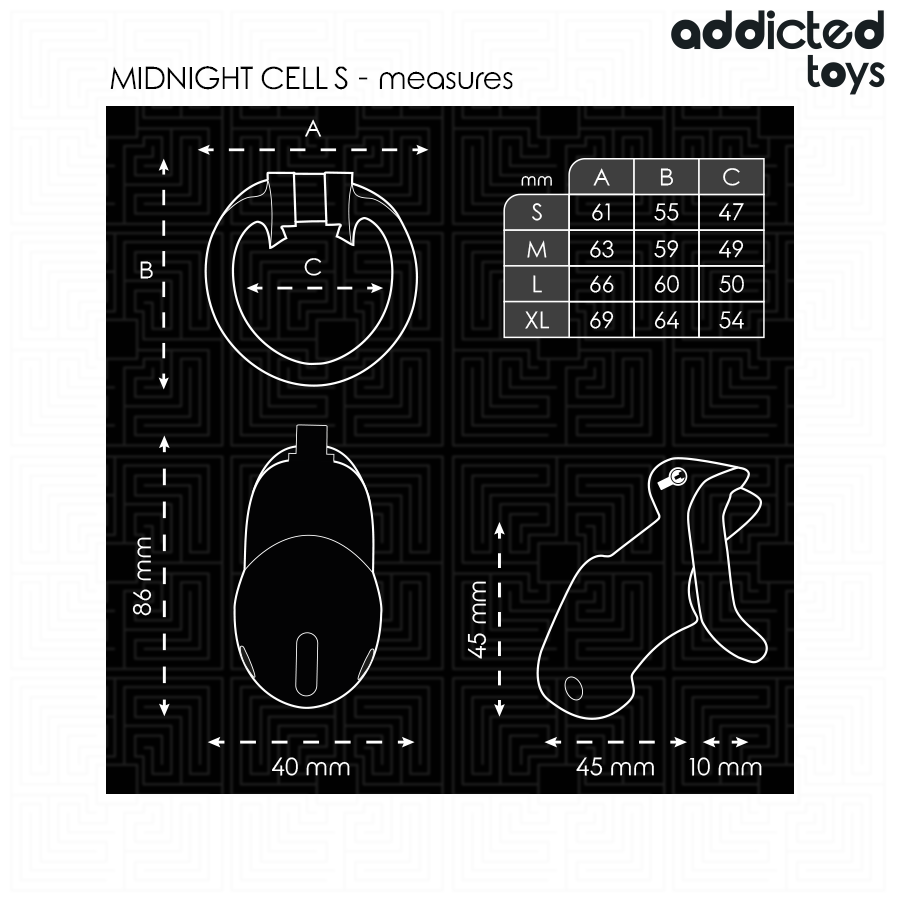 ADDICTED TOYS LOCKED – MINDNIGHT CELL CAGE À PÉNIS TAILLE S