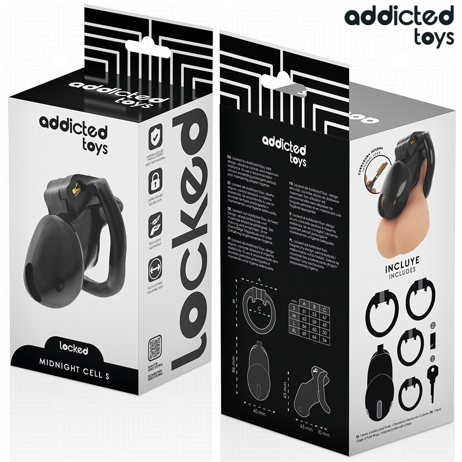 ADDICTED TOYS LOCKED – MINDNIGHT CELL CAGE À PÉNIS TAILLE S