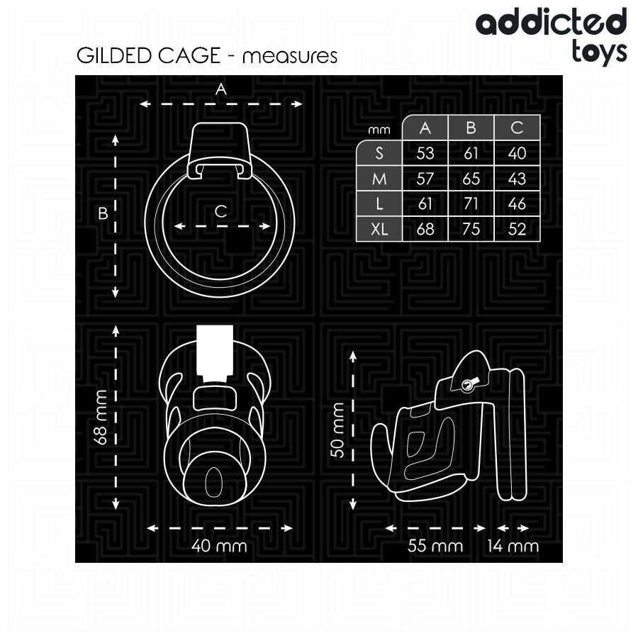 ADDICTED TOYS LOCKED – CAGE À PÉNIS GILDEN CAGE 8,5 CM
