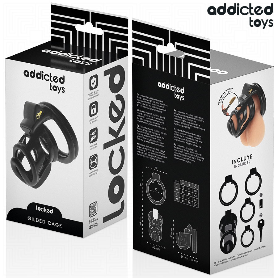 ADDICTED TOYS LOCKED – CAGE À PÉNIS GILDEN CAGE 8,5 CM