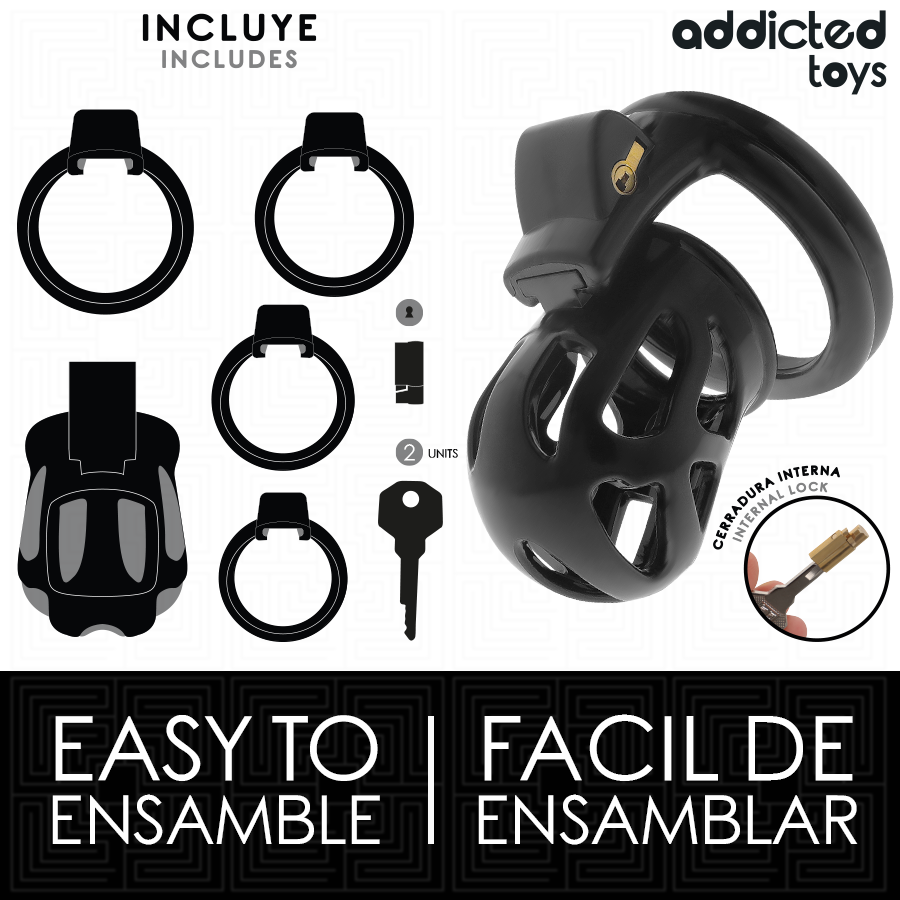 ADDICTED TOYS LOCKED – CAGE À PÉNIS SILENCIEUSE 7,5 CM