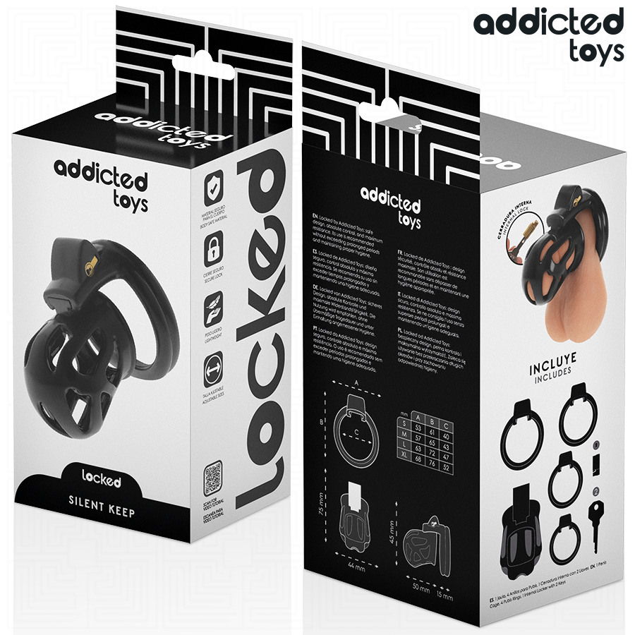 ADDICTED TOYS LOCKED – CAGE À PÉNIS SILENCIEUSE 7,5 CM