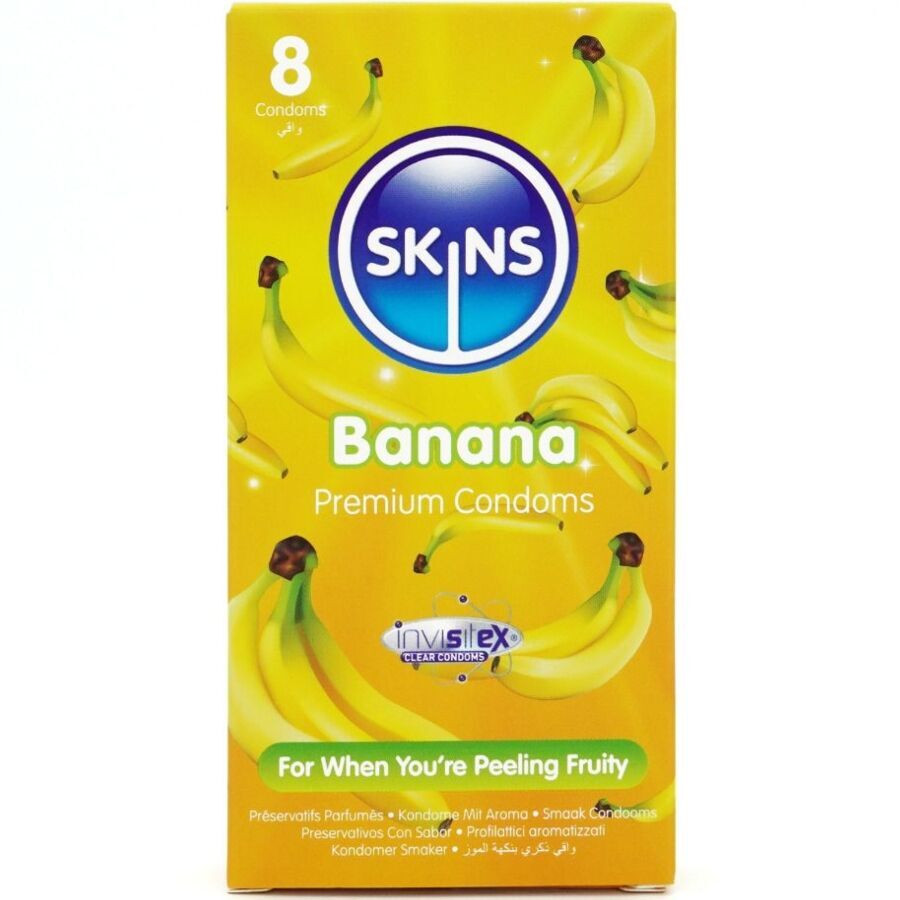 SKINS – PACK DE 8 PRÉSERVATIFS BANANE PREMIUM