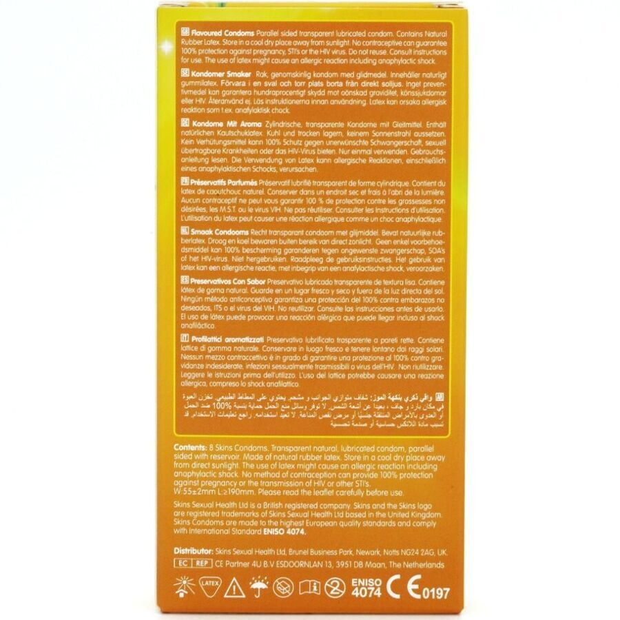 SKINS – PACK DE 8 PRÉSERVATIFS BANANE PREMIUM