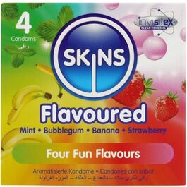 SKINS – PACK DE 4 PRÉSERVATIFS PREMIUM MULTI-SAVEURS