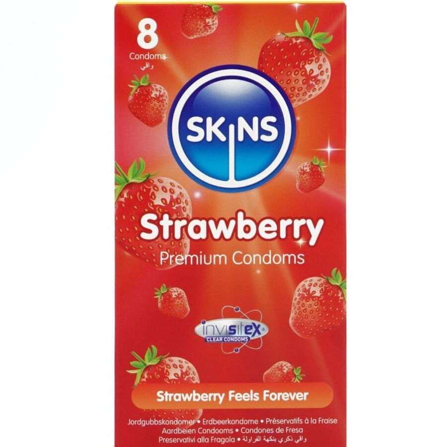SKINS – PACK DE 8 PRÉSERVATIFS PREMIUM FRAISE
