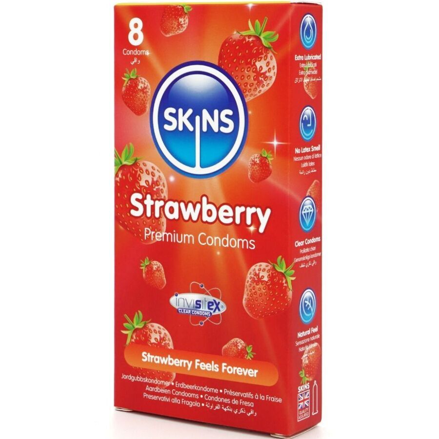 SKINS – PACK DE 8 PRÉSERVATIFS PREMIUM FRAISE