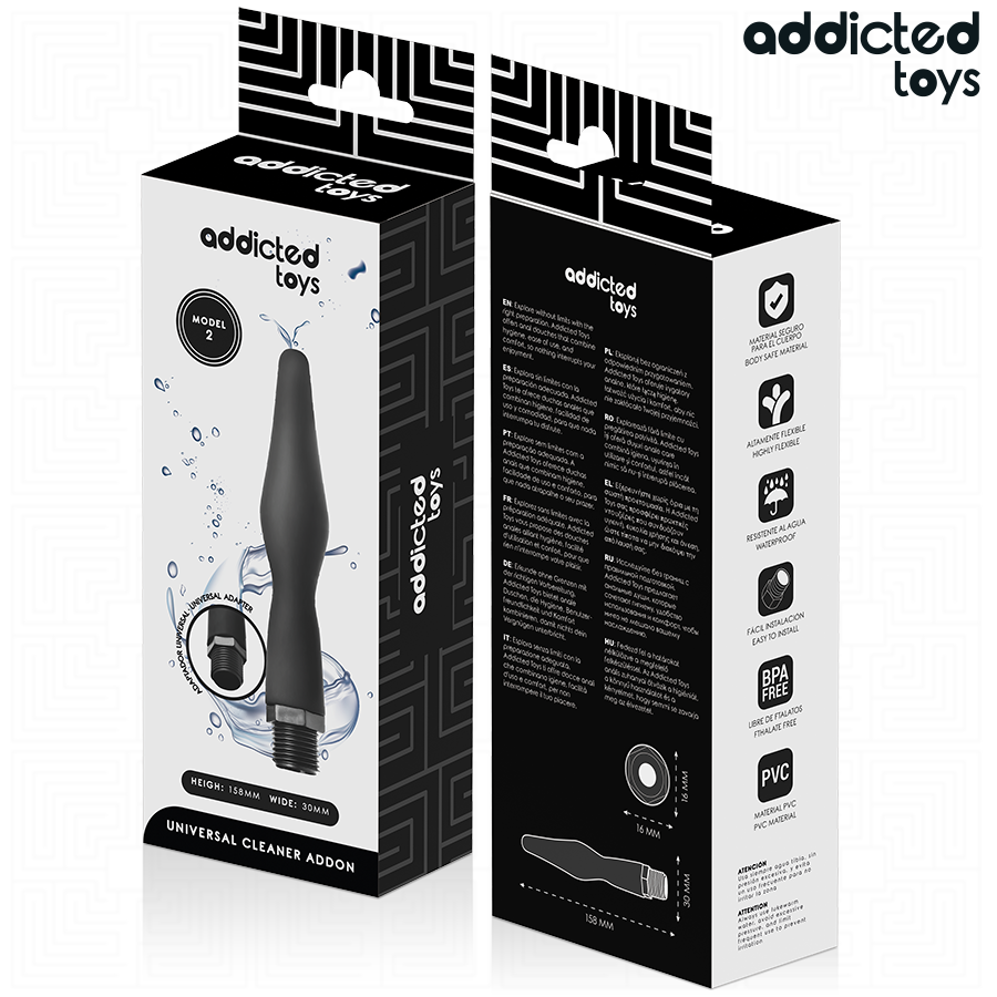ADDICTED TOYS – NETTOYEUR ANAL AVEC ADAPTATEUR UNIVERSEL MODÈLE 2