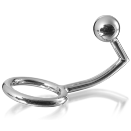 METAL HARD – ANNEAU COCK RING AVEC CROCHET INTRUS ANAL 45MM