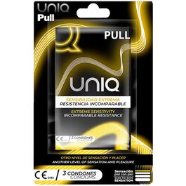UNIQ – PRÉSERVATIFS SANS LATEX AVEC BANDES PULL 3 UNITÉS