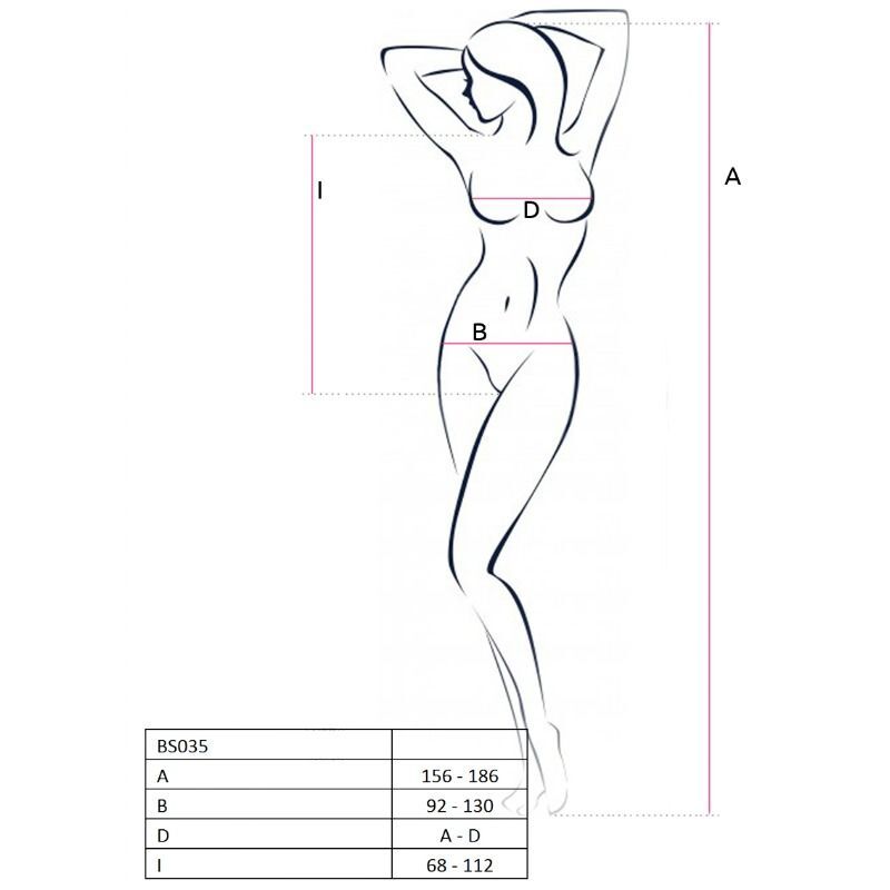 PASSION – FEMME BS035 BODYSTOCKING BLANC TAILLE UNIQUE