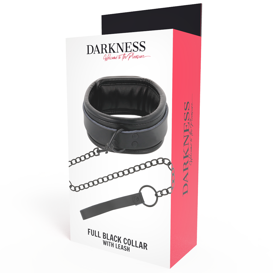 DARKNESS – COLLIER NOIR AVEC CHAÎNE