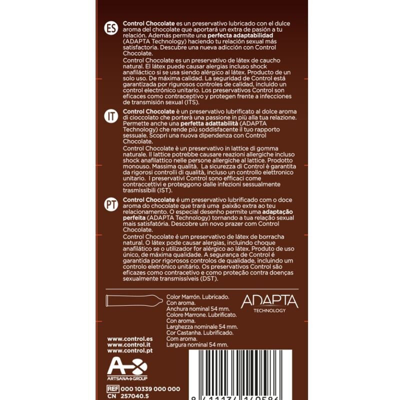 CONTROL – ADAPTA CHOCOLATE CONDOMS 12 UNITS