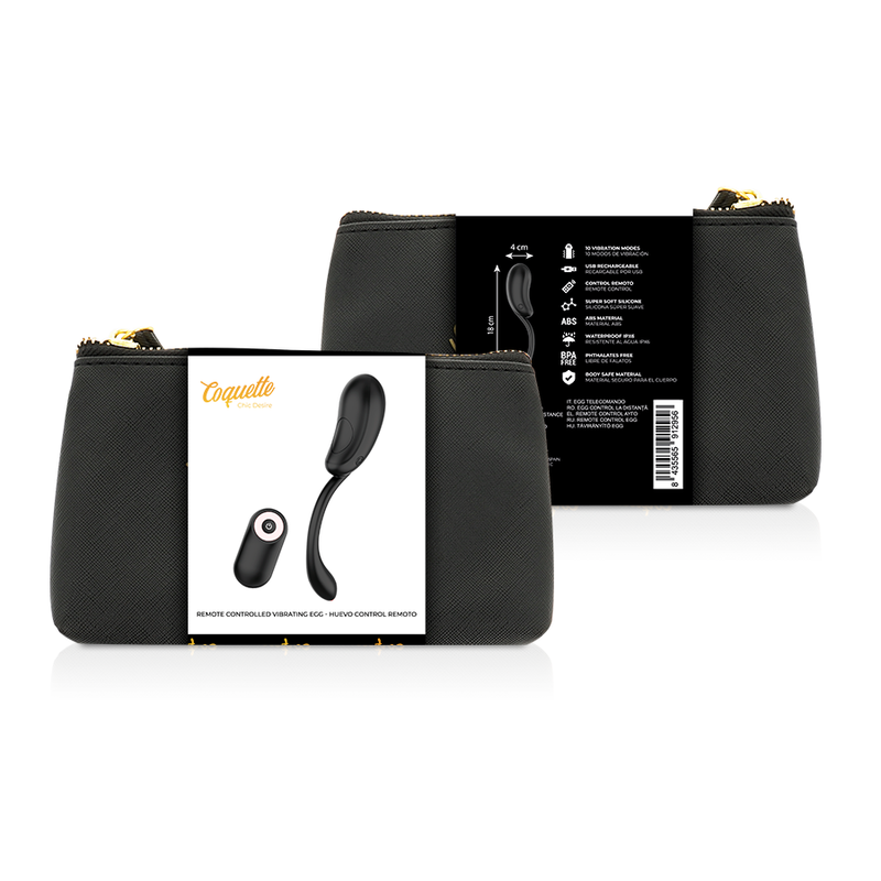 COQUETTE CHIC DESIRE – OEUF VIBRANT TÉLÉCOMMANDE RECHARGEABLE NOIR/OR