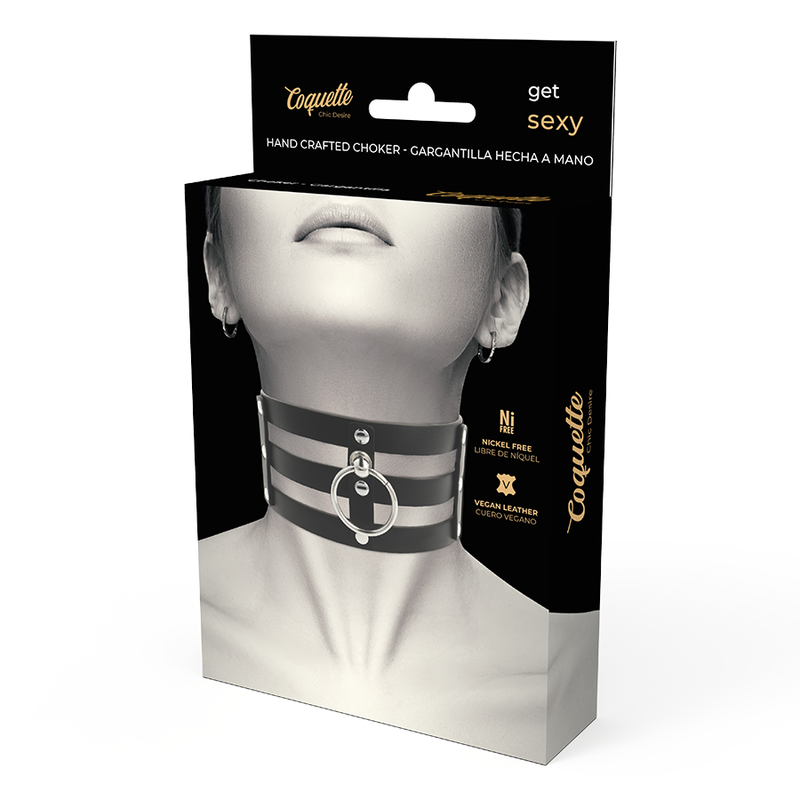 COQUETTE CHIC DESIRE – RAS DE COU EN CUIR VÉGAN STYLE FÉTICHE