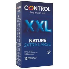CONTROL – PRÉSERVATIFS NATURE 2XTRA GRANDS XXL – 12 UNITÉS