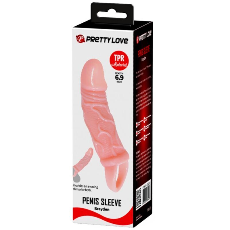 BAILE – GAINE DEXTENSION DE PÉNIS AVEC SANGLE POUR TESTICULES 13,5 CM