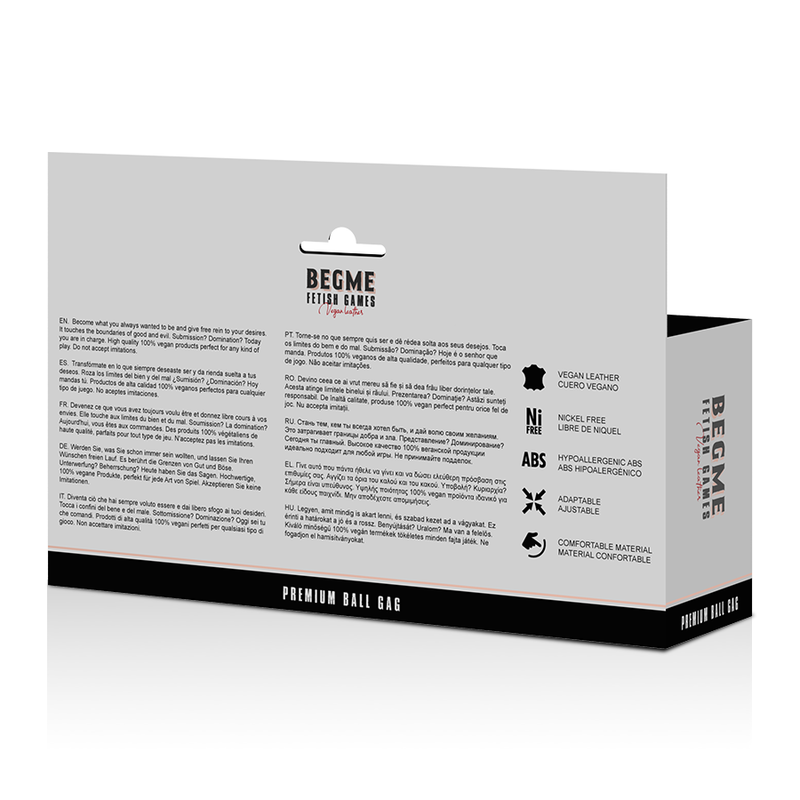 BEGME – BLACK EDITION BALL GAG CUIR VEGAN