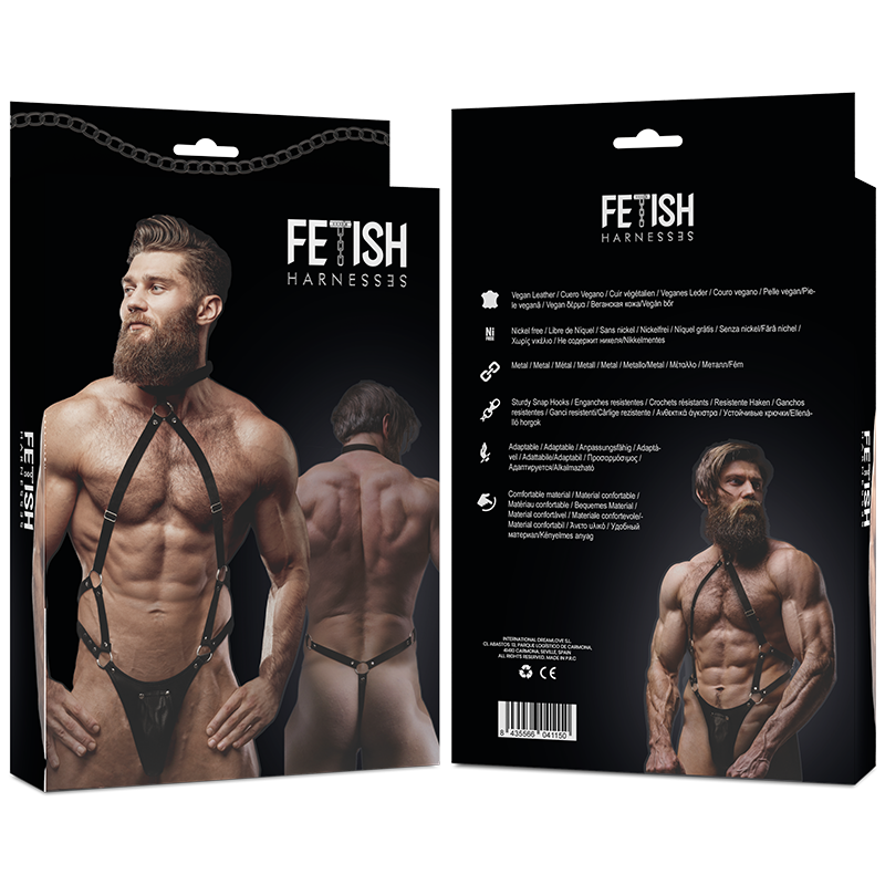 FETISH SUBMISSIVE ATTITUDE – HARNAIS JOCK STRAP EN CUIR ÉCOLOGIQUE POUR HOMMES
