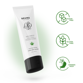 BRUMA – HUILE DE GRAINES DE SATIVA GEL GLISSANT RÉCHAUFFANT SAVEUR DE CANNABIS 100 ML