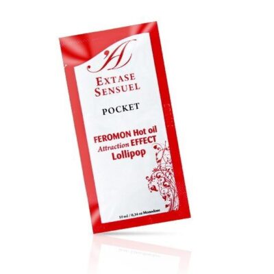 Extase Sensual - Huile de Massage aux Phéromones Effet Chaleur Sucette 10 Ml