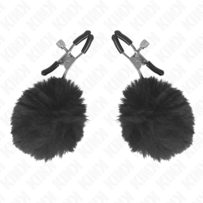 Kink - Pince A Meton Boule en Fausse Fourrure Noir 6 Cm