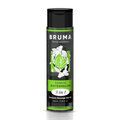 Bruma - Huile de Massage Premium Effet Chaleur Saveur de Pastèque 3 en 1 - 100 Ml